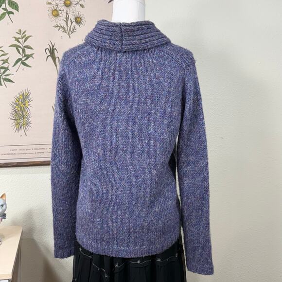 Vintage 90s Y2k Purple Multi Collared Cardigan Sweater Whimsy Twee Whimsigoth S - Picture 2 of 5